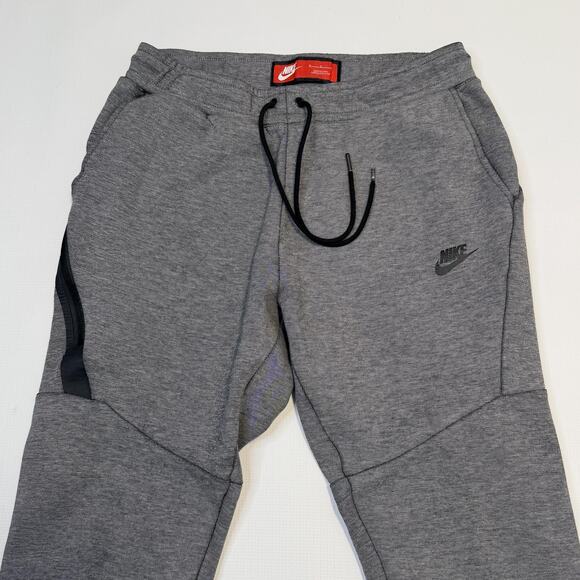 Nike Pants Mens Medium Gray Tech Fleece Joggers Tapered Zip Pocket 805162-091 - Picture 2 of 13